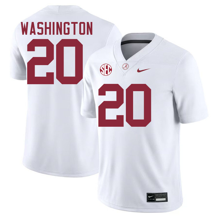 #20 Dre Washington Alabama Jersey,University Of Alabama Crimson Tide Football Jersey,Uniforms-White